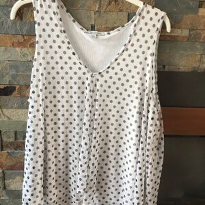 Green Envelope White and Gray Polka Dot Tank Top